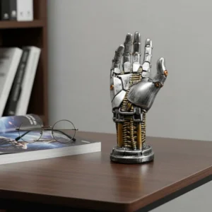 Cyberpunk 3D Robotic Hand Gamepad Holder – Sci-Fi Desk Organizer and Storage Box for Gaming Controller, Phone, and Keys, Cool Tech Gift for Gamers