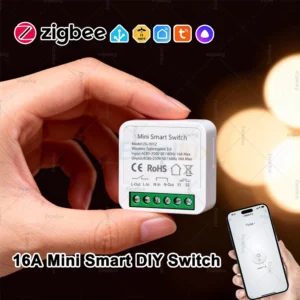 Zigbee 16A Mini Smart Light Switch Module: 2-Way Relay Breaker for Tuya Smart Life & Zigbee2Mqtt