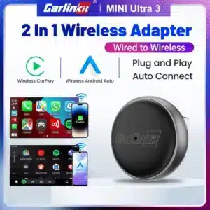 CarlinKit Mini Ultra 3 Wireless CarPlay Adapter | Wired to Wireless CarPlay USB Dongle, 5GHz WiFi, Plug & Play Fast Auto Connect