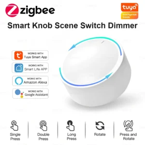 Tuya ZigBee Smart Knob Switch: Wireless Scene Button & Rotatable Dimmer for Smart Home Automation